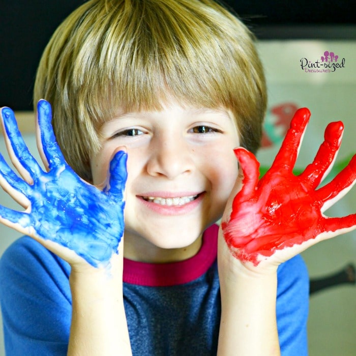 DIY handprint canvas for kids