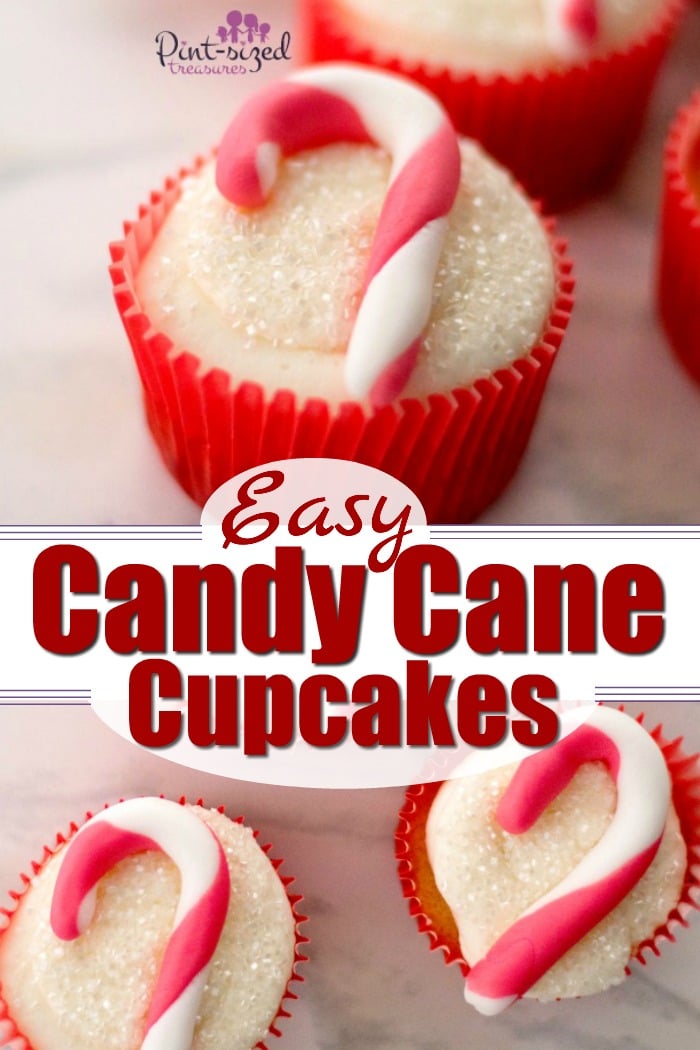 These adorable, candy cane cupcakes are made with fondant and are simple to create for the holidays!
