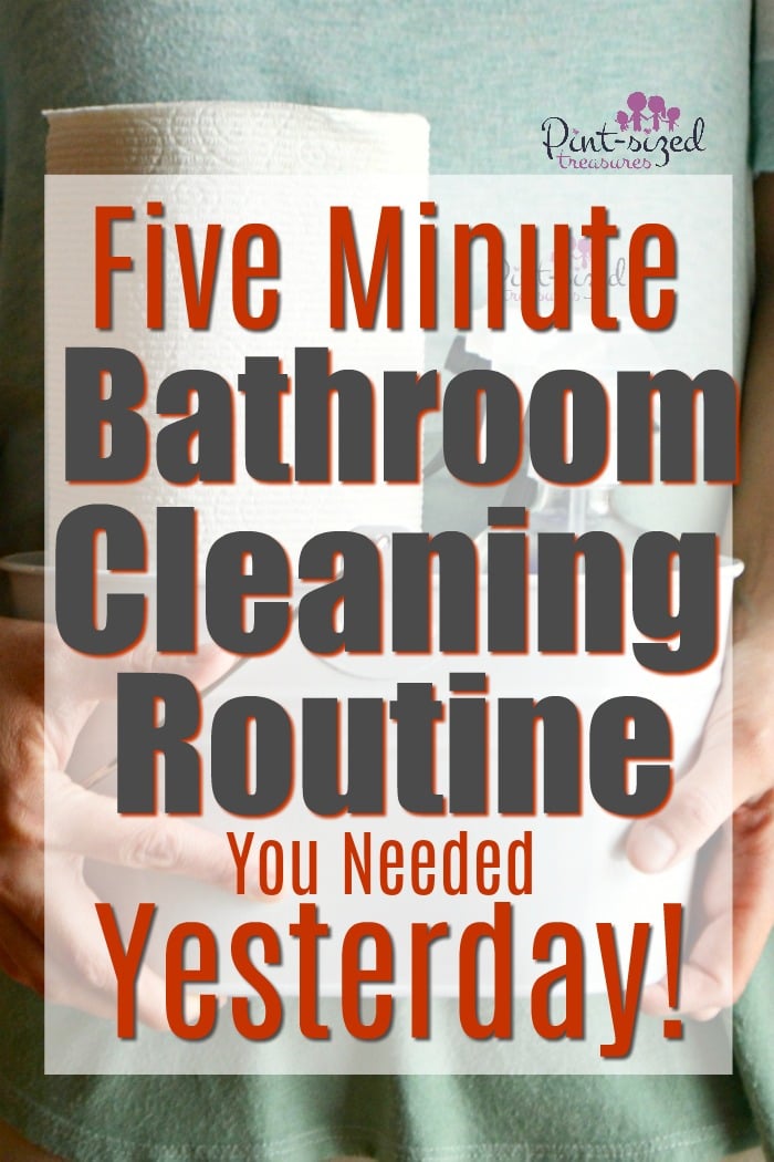 If you're super busy but enjoy a clean home, you need the five minute bathroom cleaning routine YESTERDAY! Grab the cute printable bathroom cleaning routine too! #ad #FamilyCountsOnClean #KeepLifeRolling #cleaningtips #bathroomcleaning #cleanbathroom #cleaningwithkids #momswithcleanhome #cleanyourhouse #easycleaning #quickcleaningtips