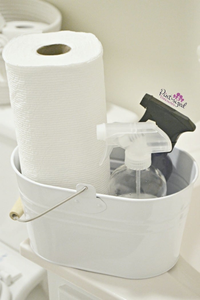 Cleaning routine materials for the bathroom