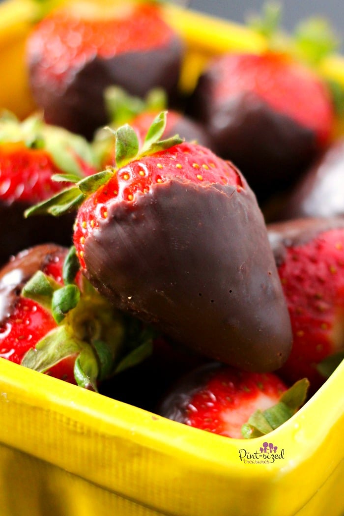Three ingredient chocolate covered strawberries