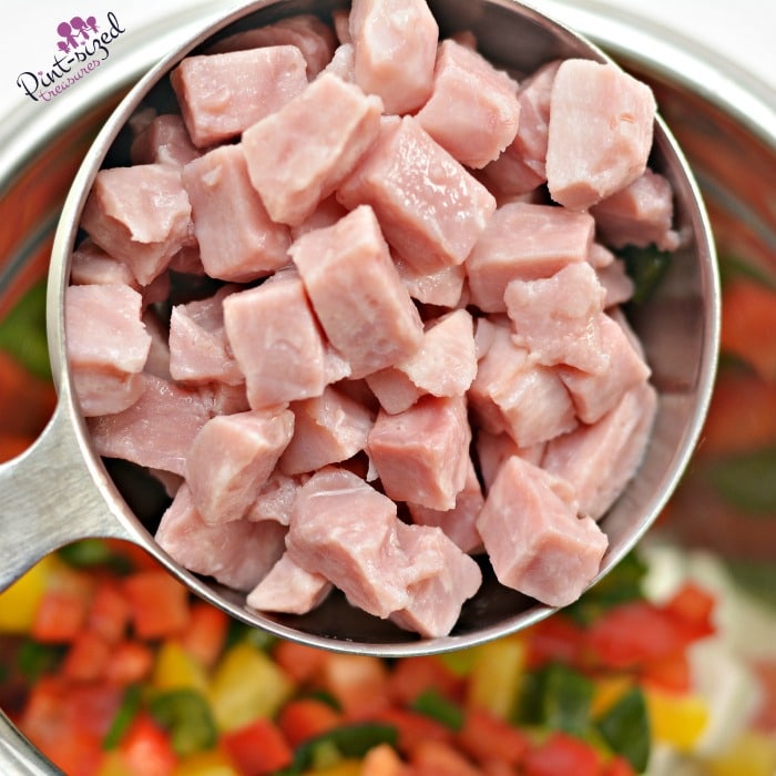 Chopped ham for easy baked egg cups