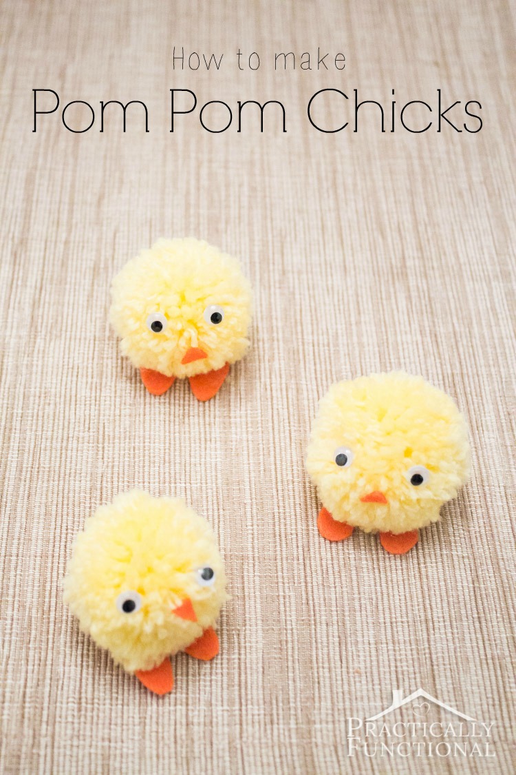 Pom Pom chicks easter craft