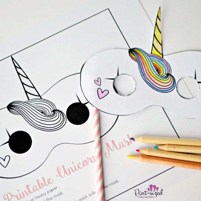 Printable unicorn masks