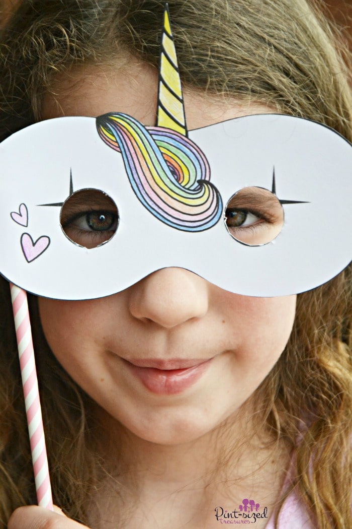 Printable unicorn masks for unicorn play dates and party
