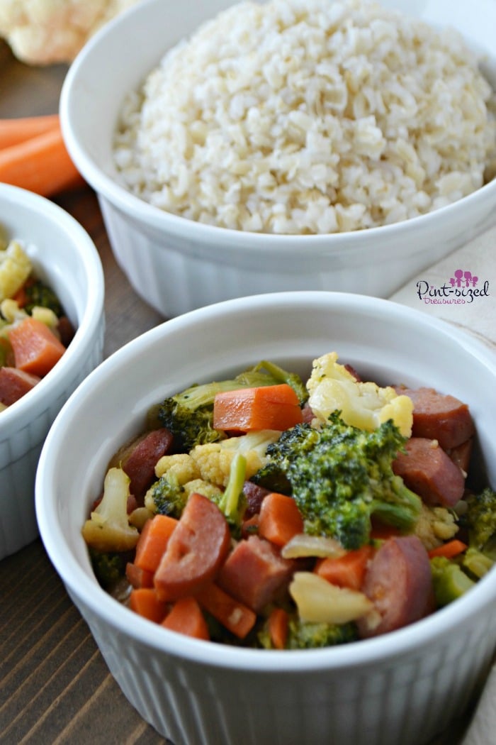 Easy stir-fry with veggies and sausage
