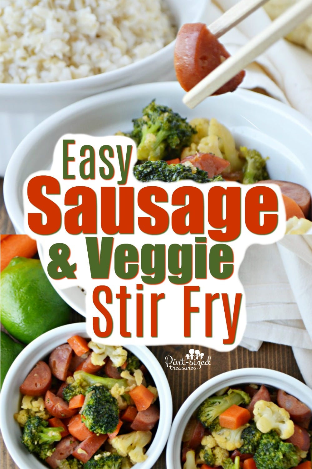 One of our favorite recipes is this Easy, Sausage and veggie stir-fry! It's ready in minutes and uses just a few ingredients to get dinner on the table FAST!