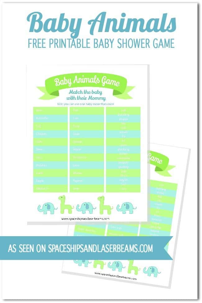 animal game for a baby shower