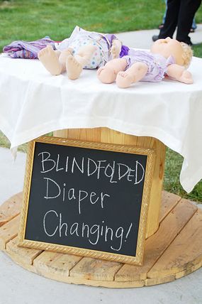 diaper changing game at baby shower