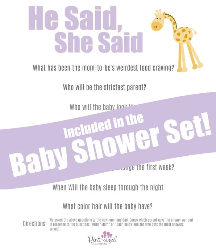 printable baby shower game