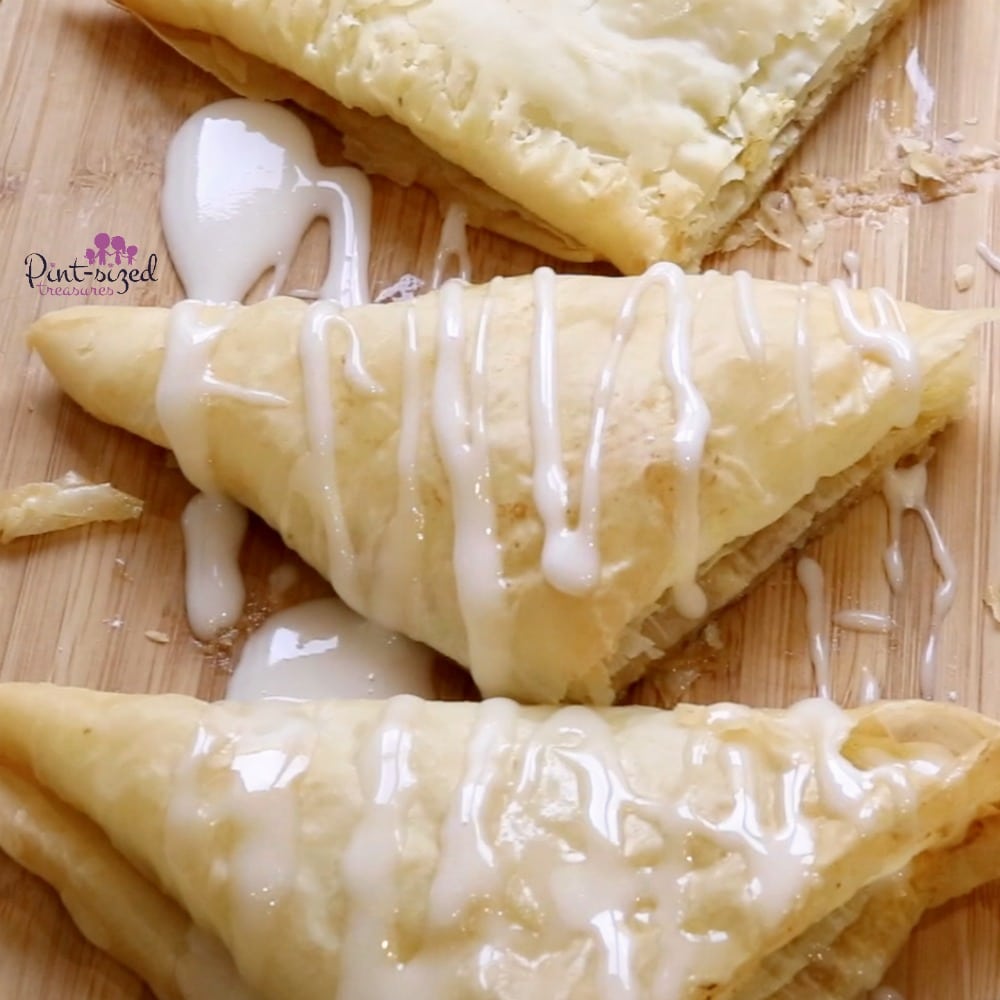 Glaze on the pumpkin pie turnovers