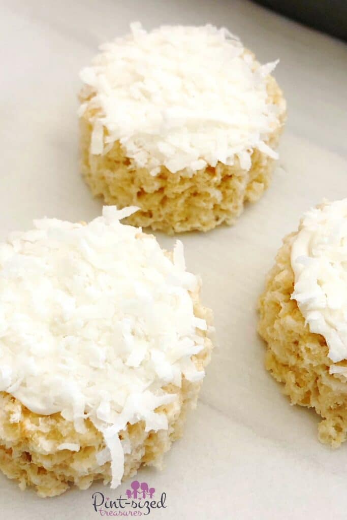Snowman shaped rice krispie treats