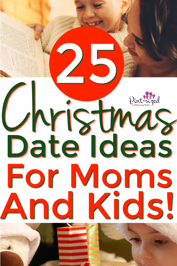 Mom and child reading Christmas books