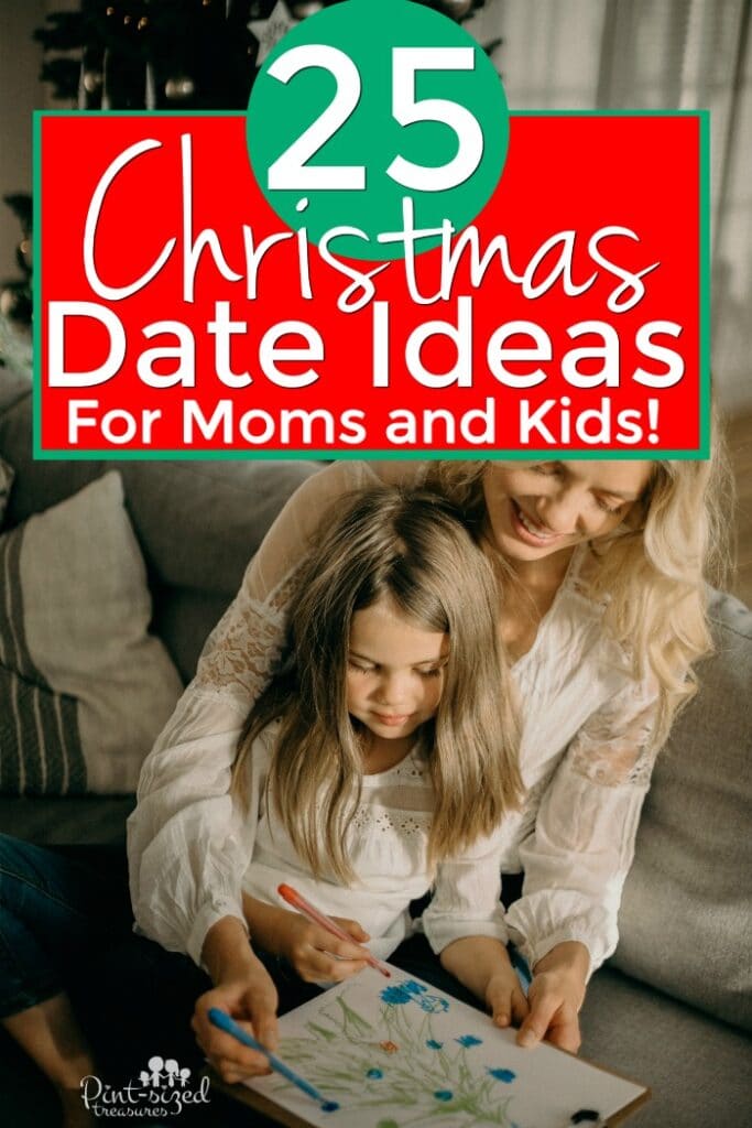 Mom and child celebrating Christmas