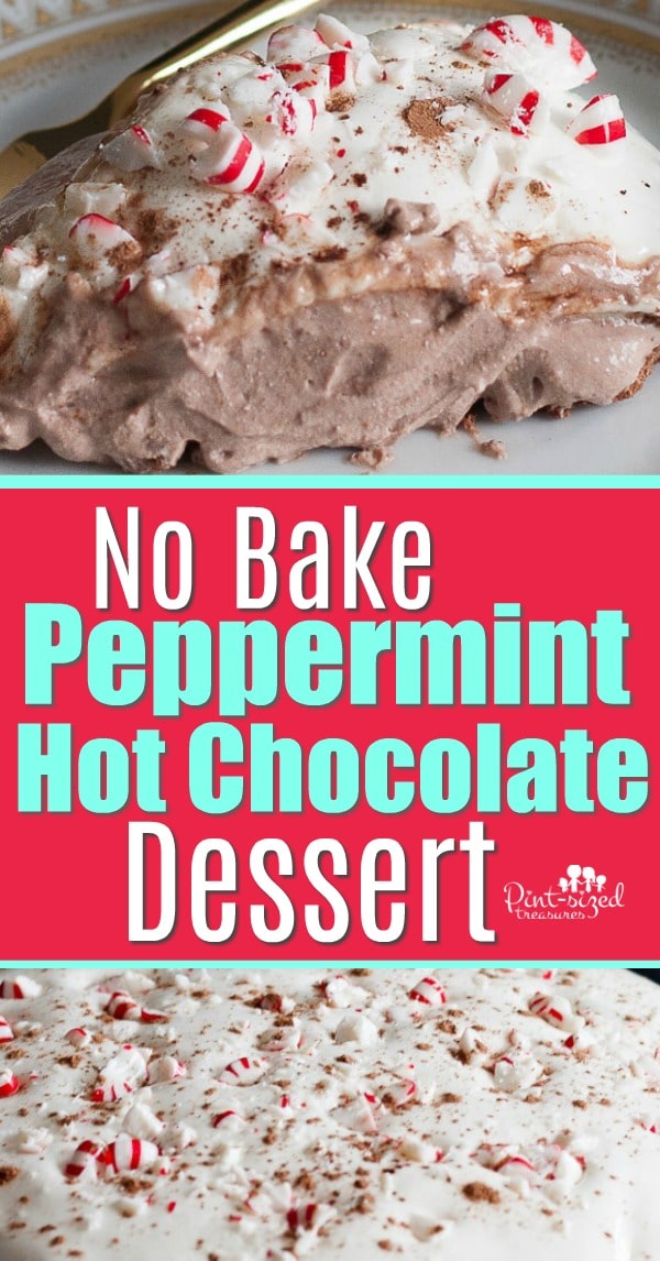 No Bake Hot Chocolate Pie with Peppermint