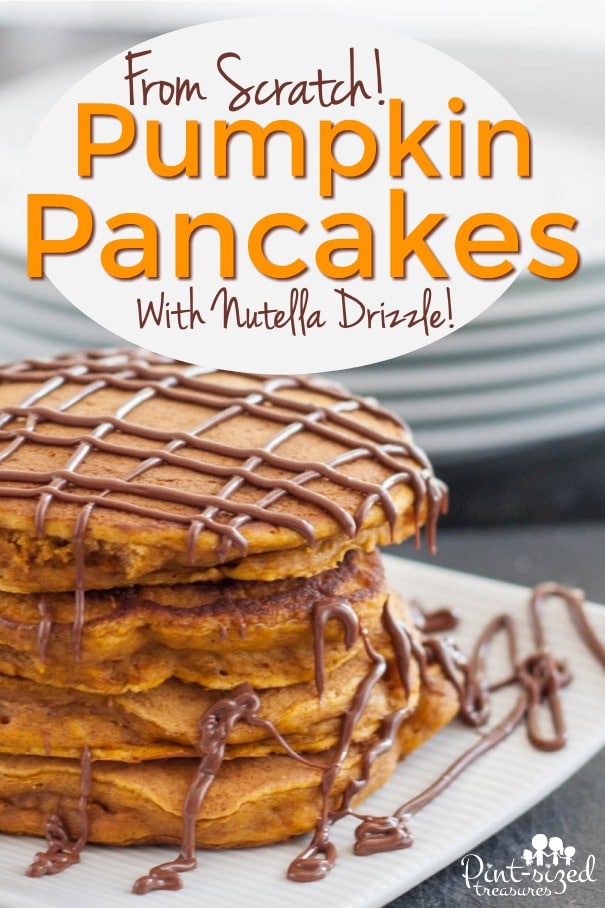 Homemade Pumpkin Pancakes with Nutella Drizzle