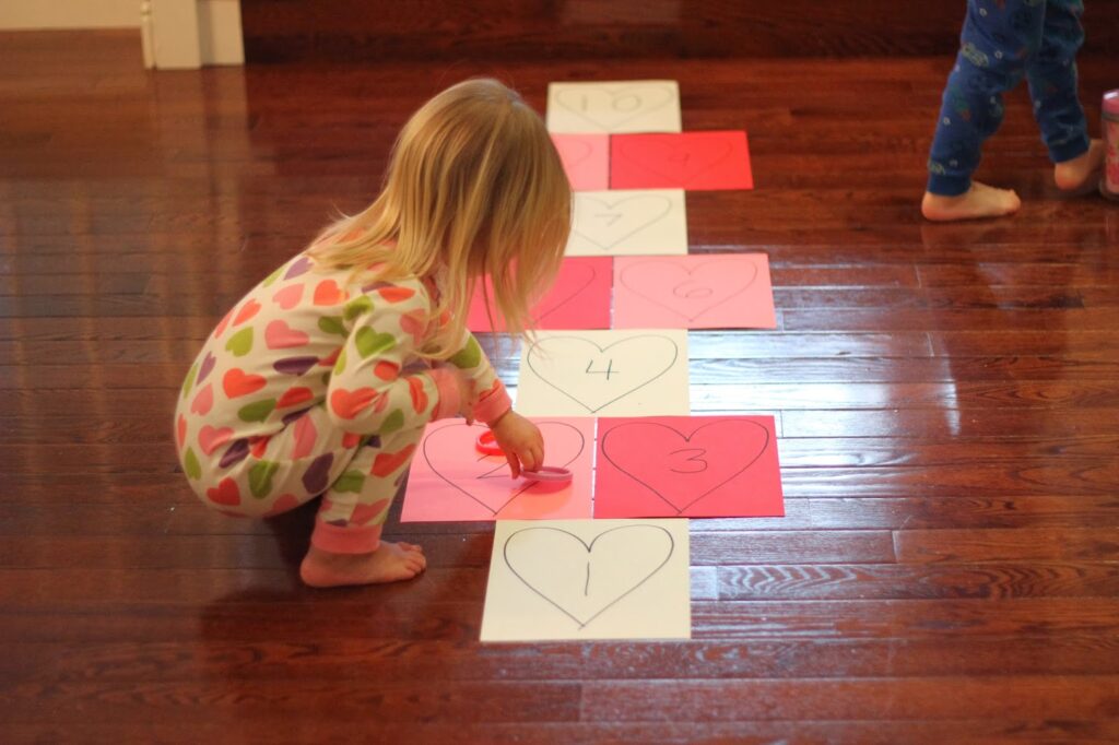 Heart hospcotch Valentine's Day game