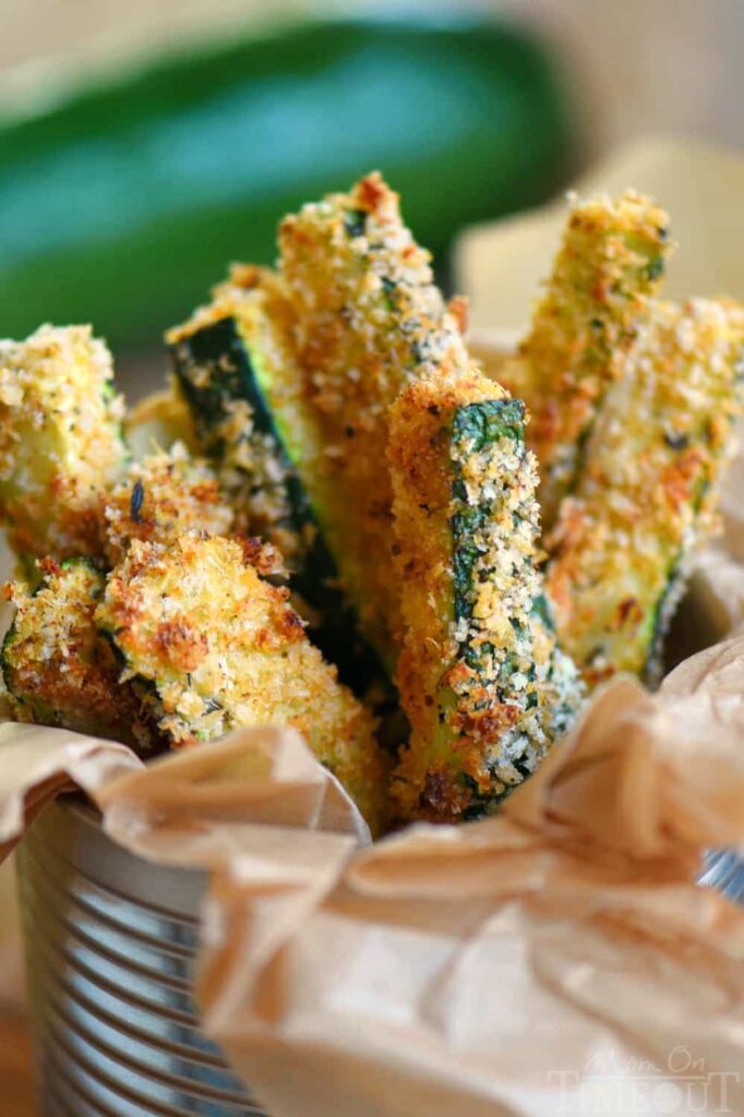 making zucchini fries for kids