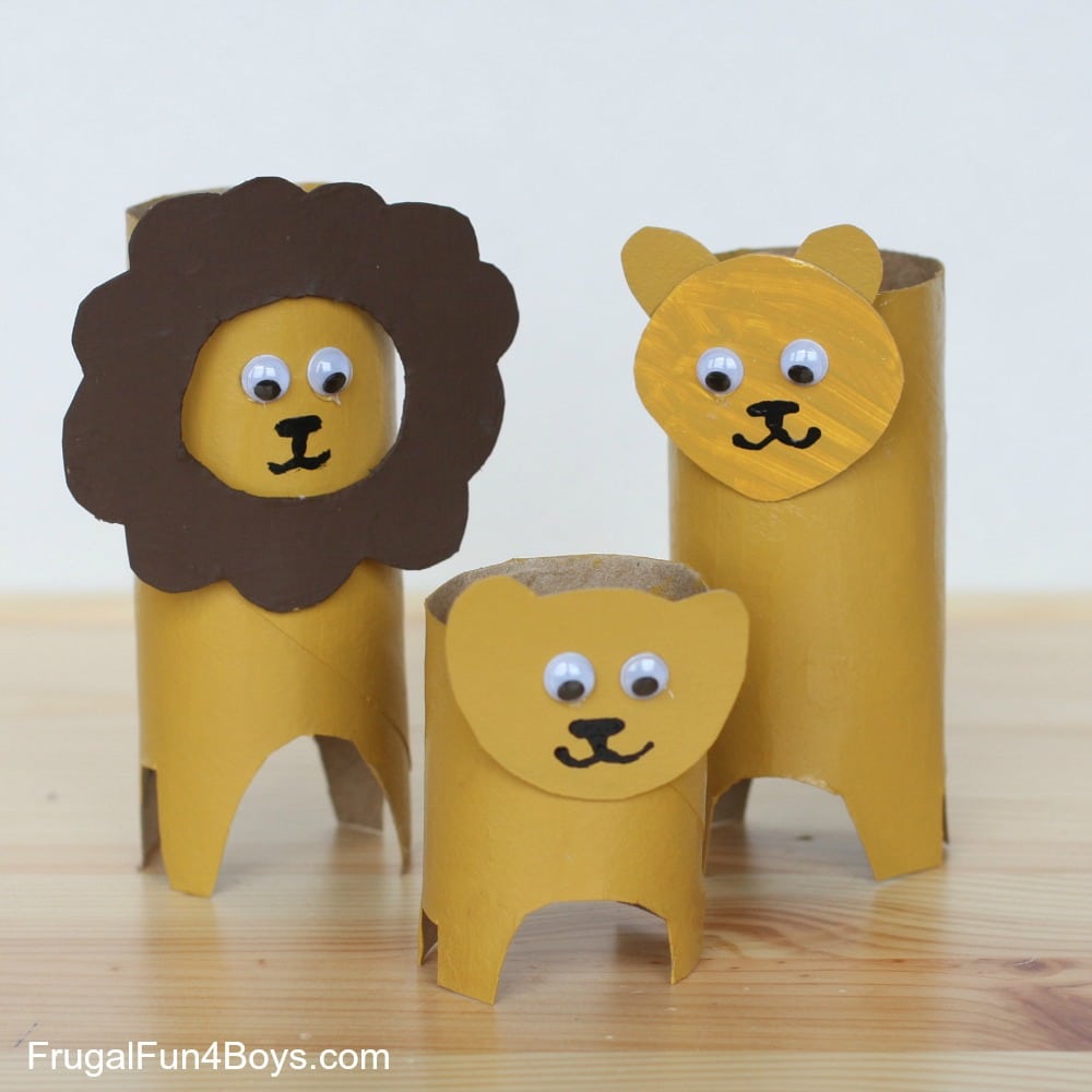 lions made from toilet paper