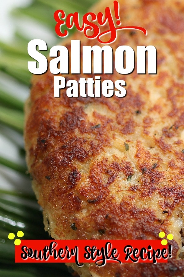 salmon patties on serving plate