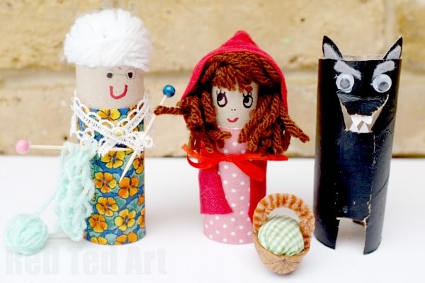 little red riding hood dolls made from toilet paper rolls