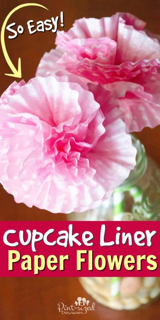 paper flower craft from cupcake liners