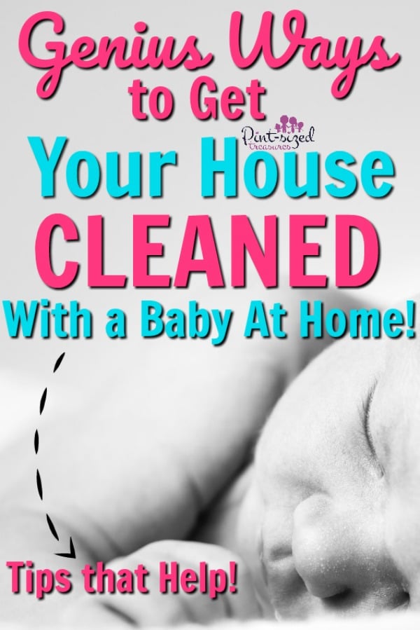 moms holding their baby while they clean the house