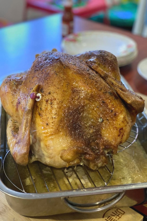 cooked turkey on table