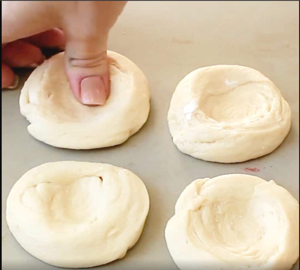 adding wells to raspberry danishes