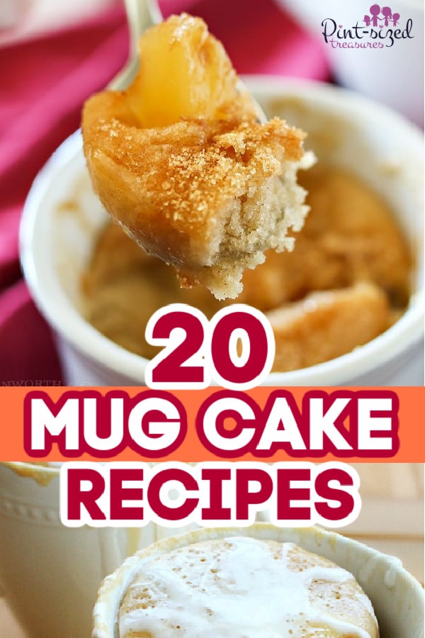 mug cakes baked and ready to serve
