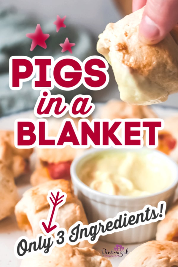 dipping pigs in a blanket into honey mustard sauce