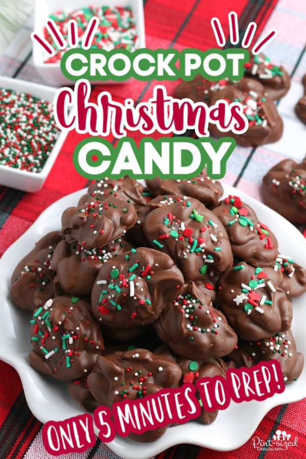 crock pot candy being served at Christmas
