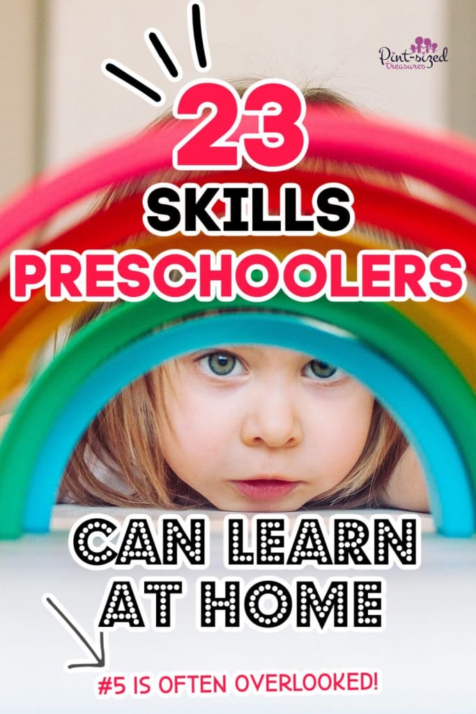 preschooler learning life skills by playing with colorful rings