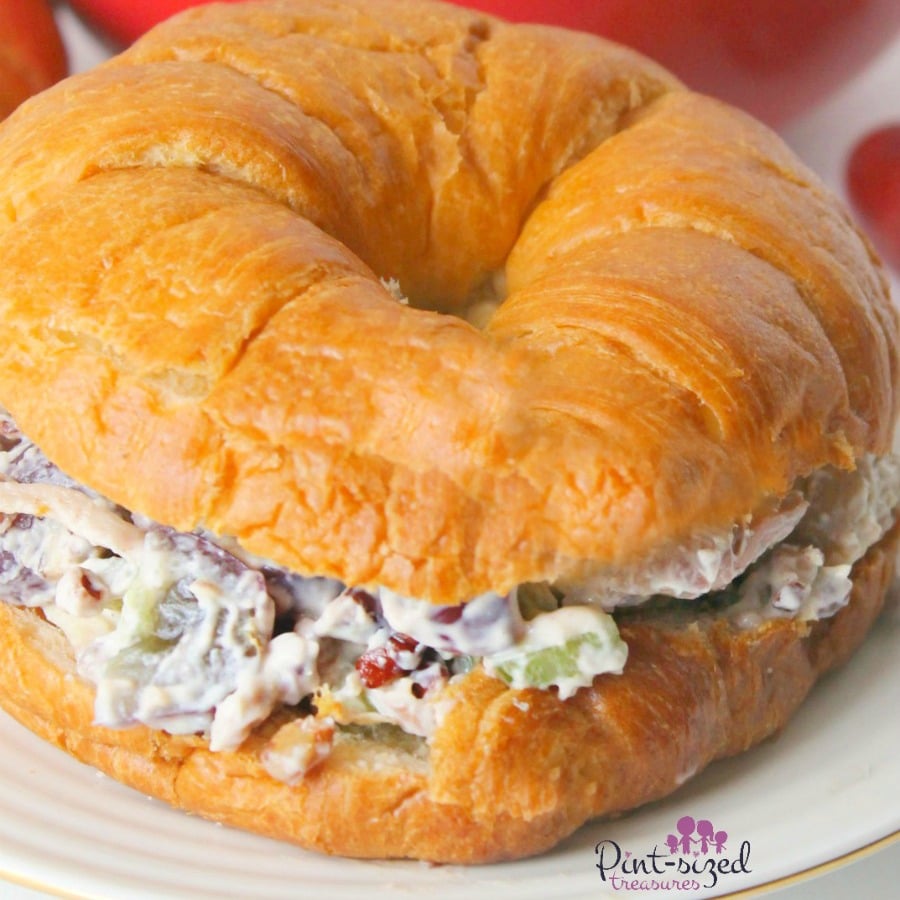 chicken salad on a croissant