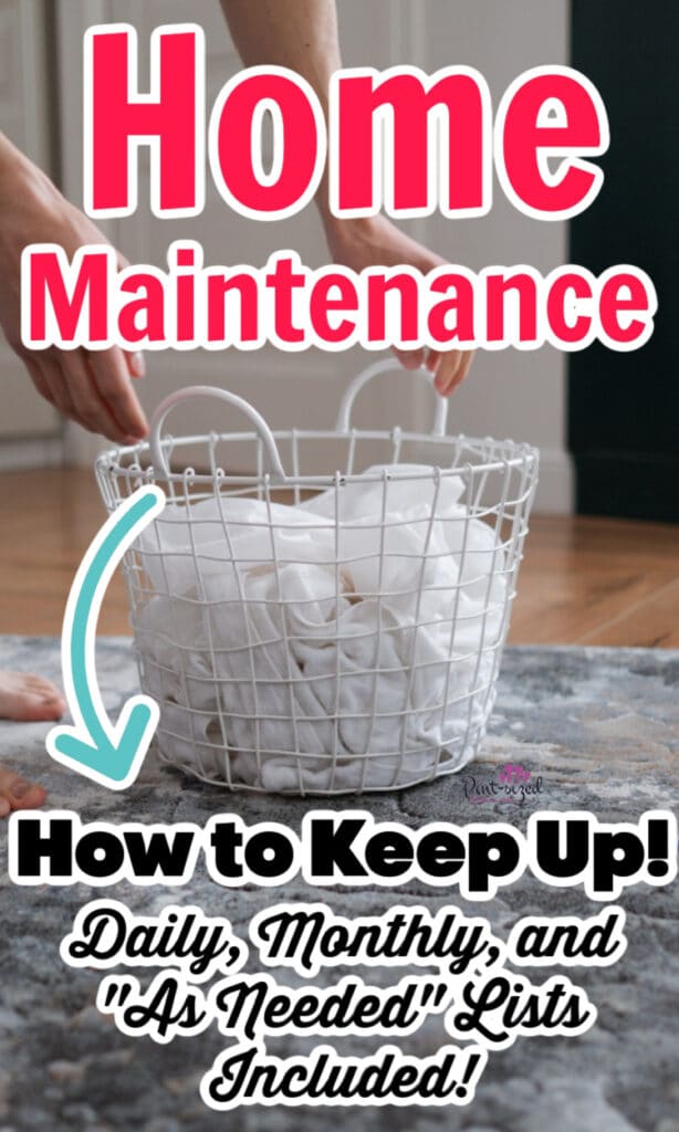 laundry basket full of clothes for home maintenance