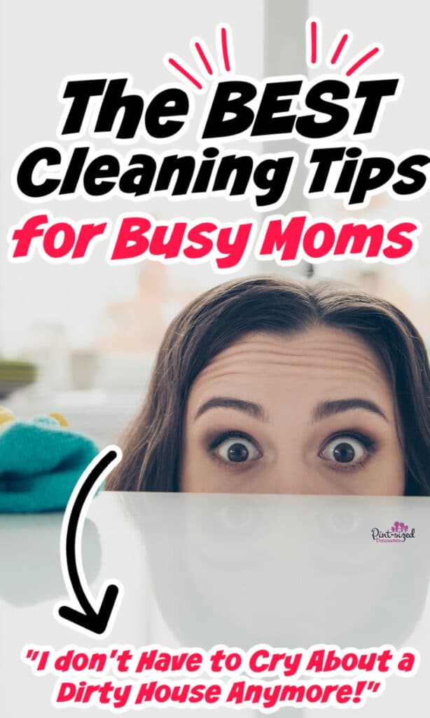 mom getting ready to clean house