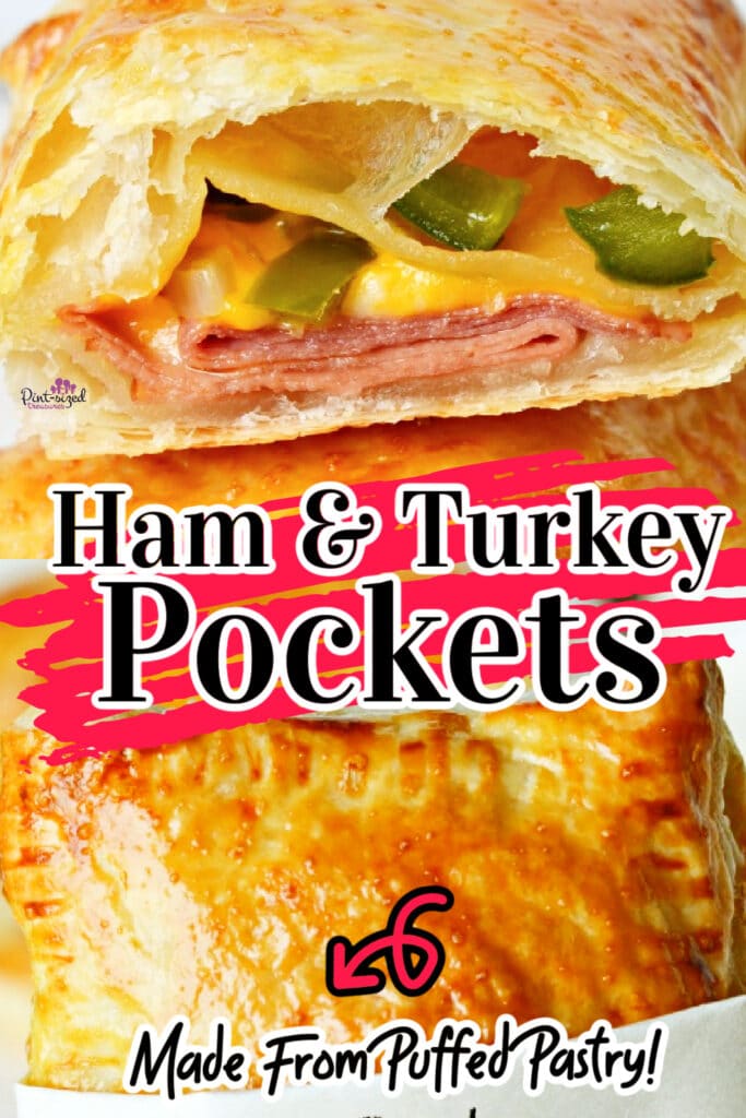 ham and turkey pockets being prepped for the freezer