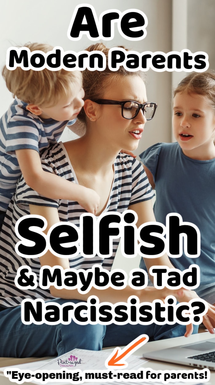 children with their mom who has selfish tendencies