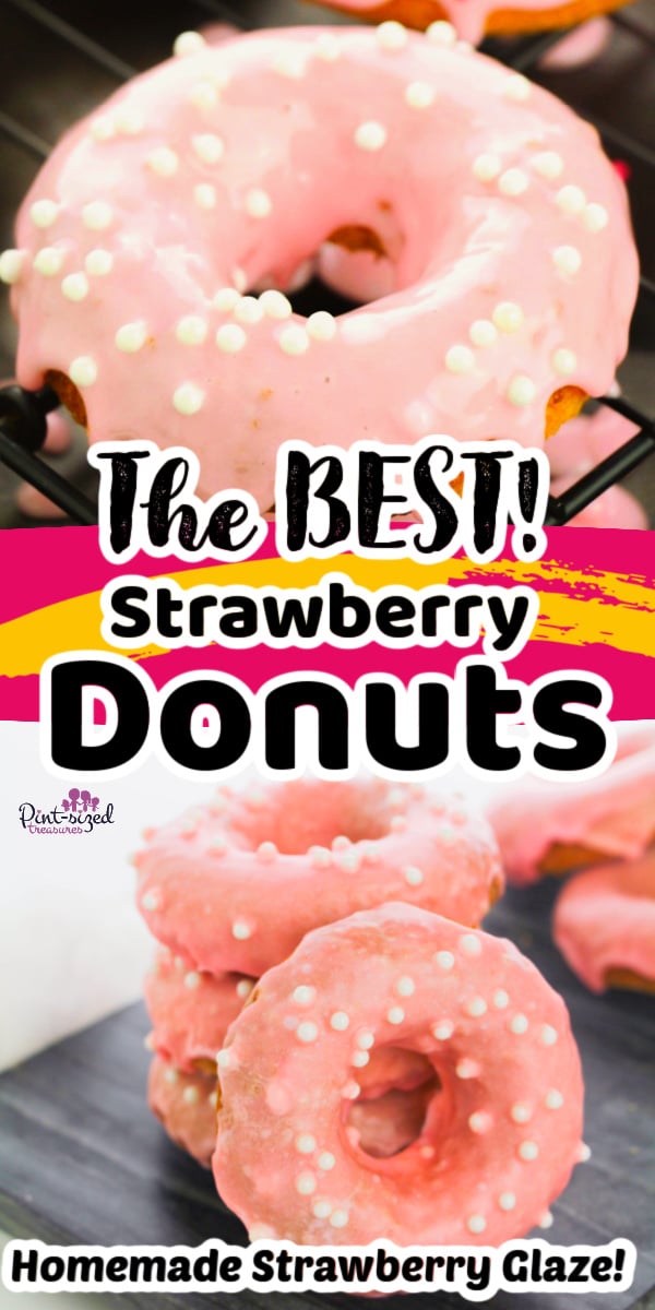 strawberry donuts with homemade glaze