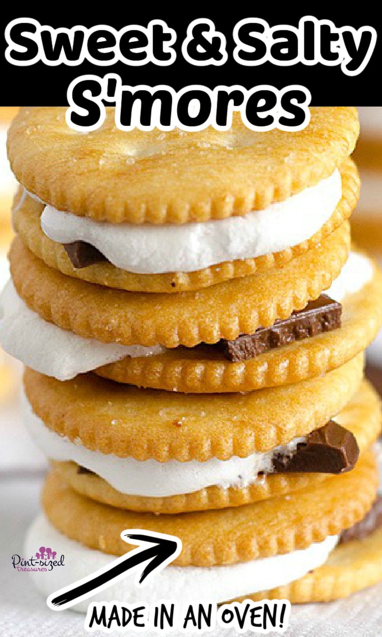close up of the s'mores oozing out of the crackers