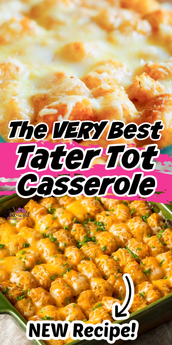 tater tot casserole in baking dish