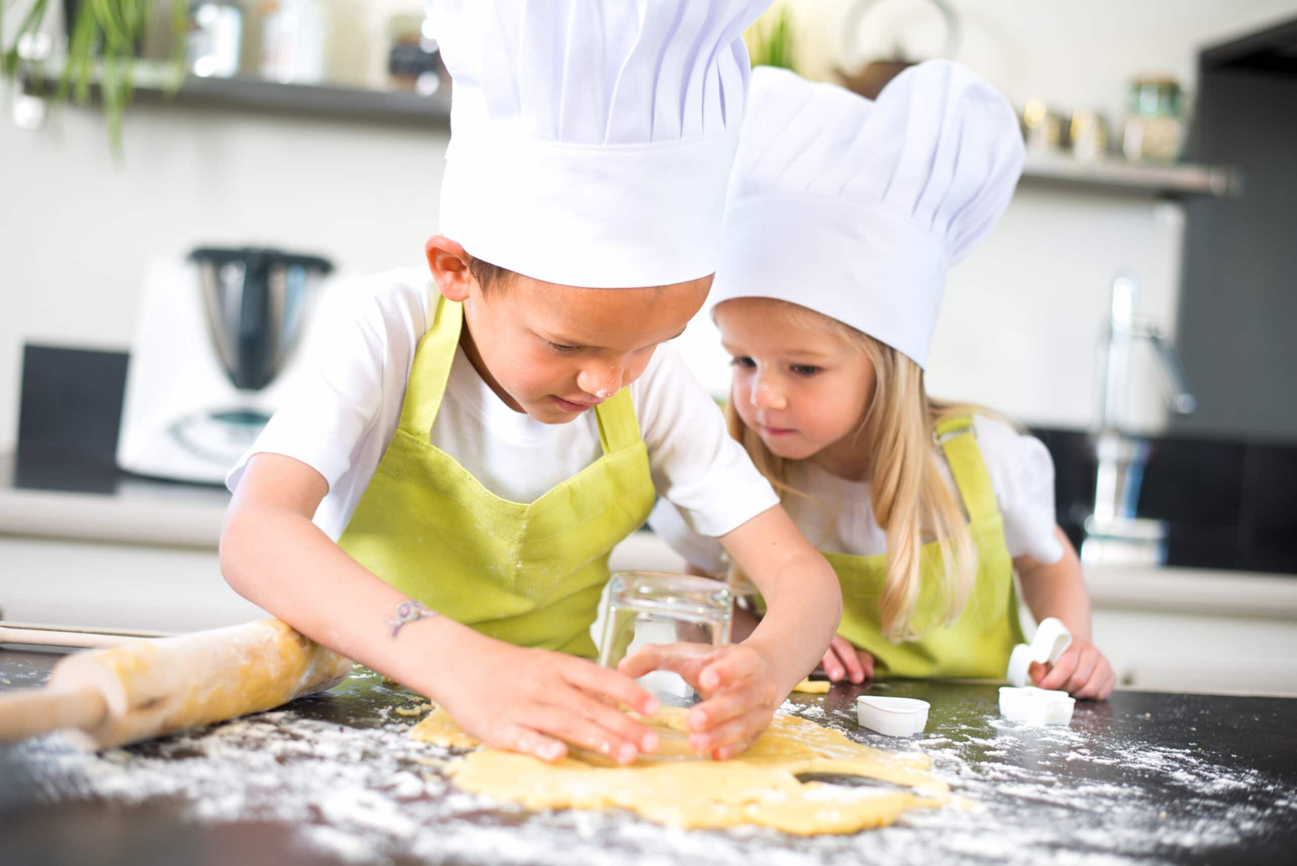 kids baking for a rainy day activity