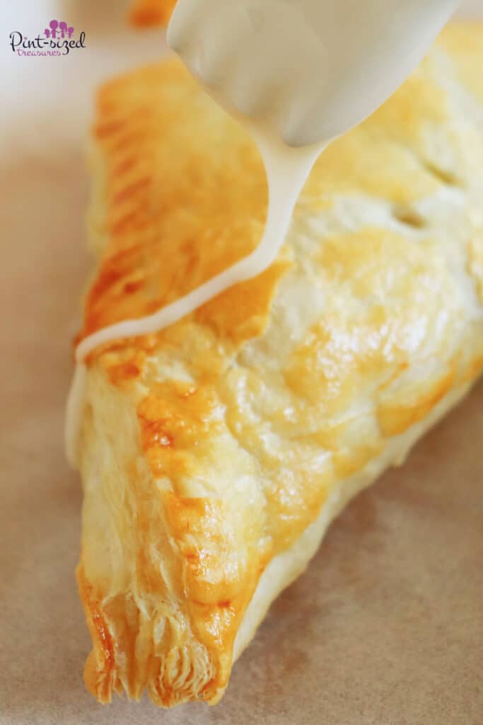 glazing an apple turnover
