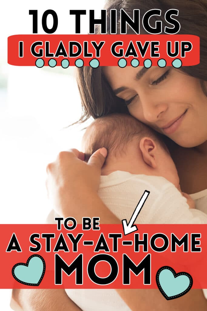 a stay at home mom holding her baby