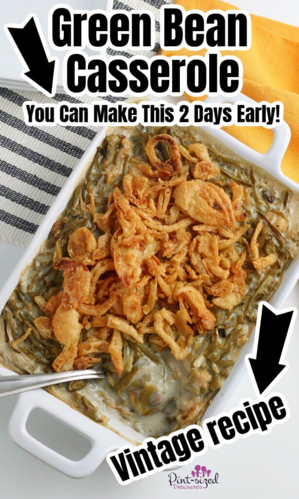 green bean casserole recipe in baking dish