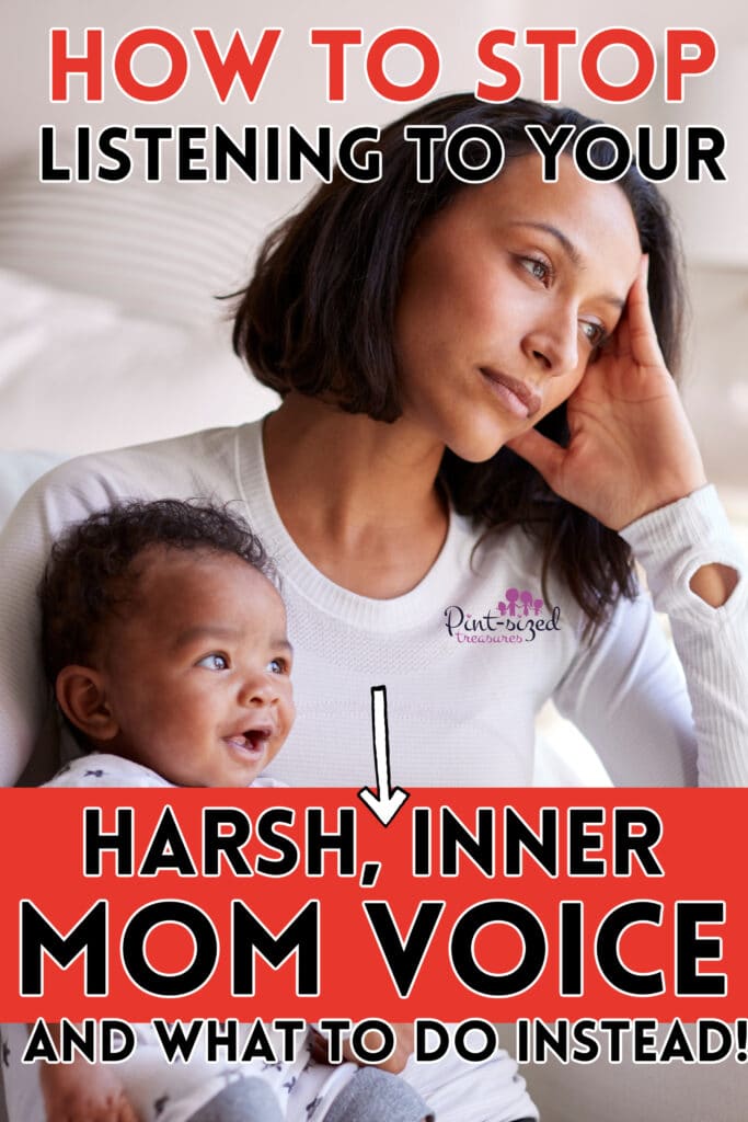 a mother pondering listening to her harsh, inner mom voice