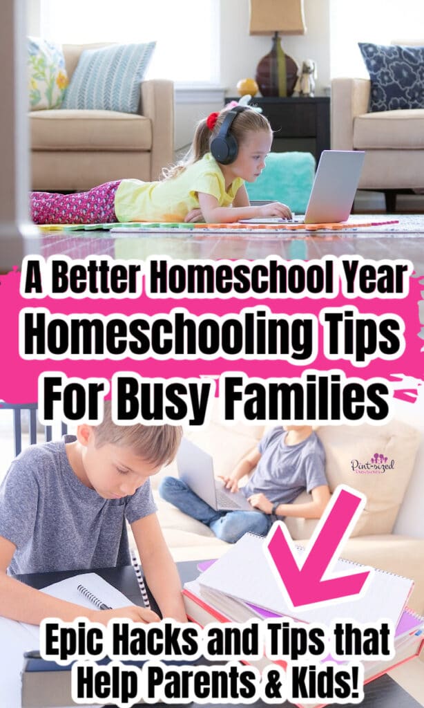 two kids doing homeschool together