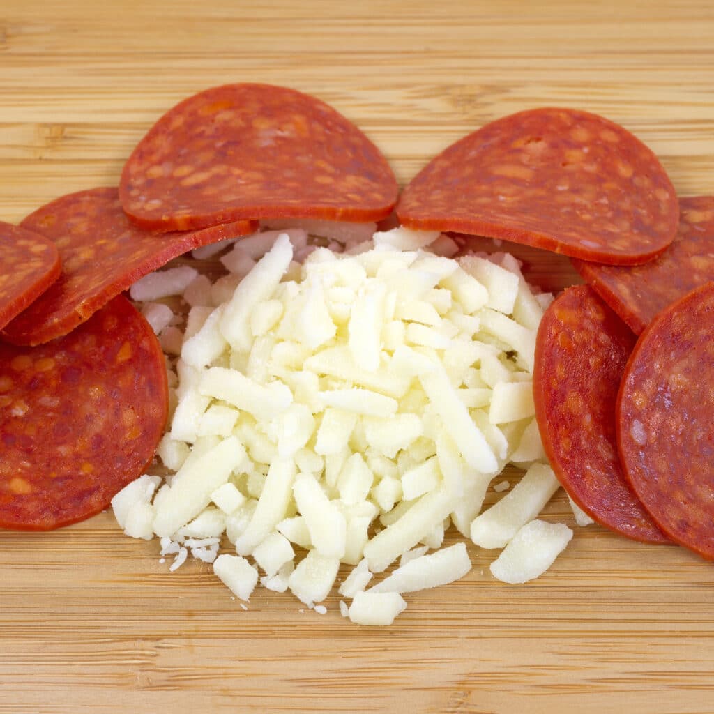 pepperoni and mozzarella for quesadillas