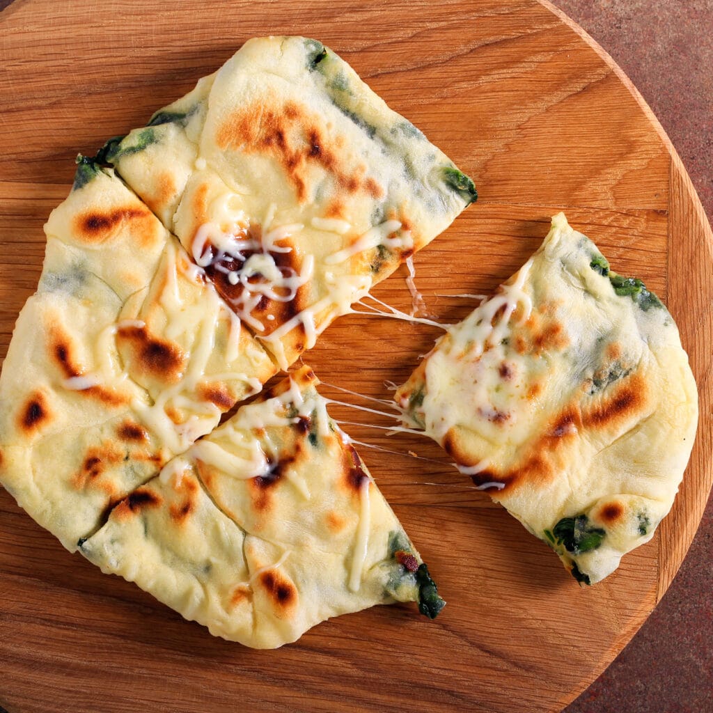 spinach tortilla pizza