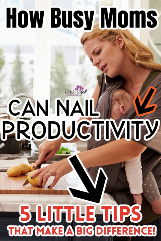 a busy mom being productive at home
